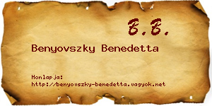 Benyovszky Benedetta névjegykártya